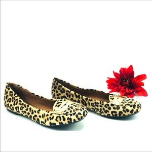 SPERRY-Pony hair/cheetah print penny loafers